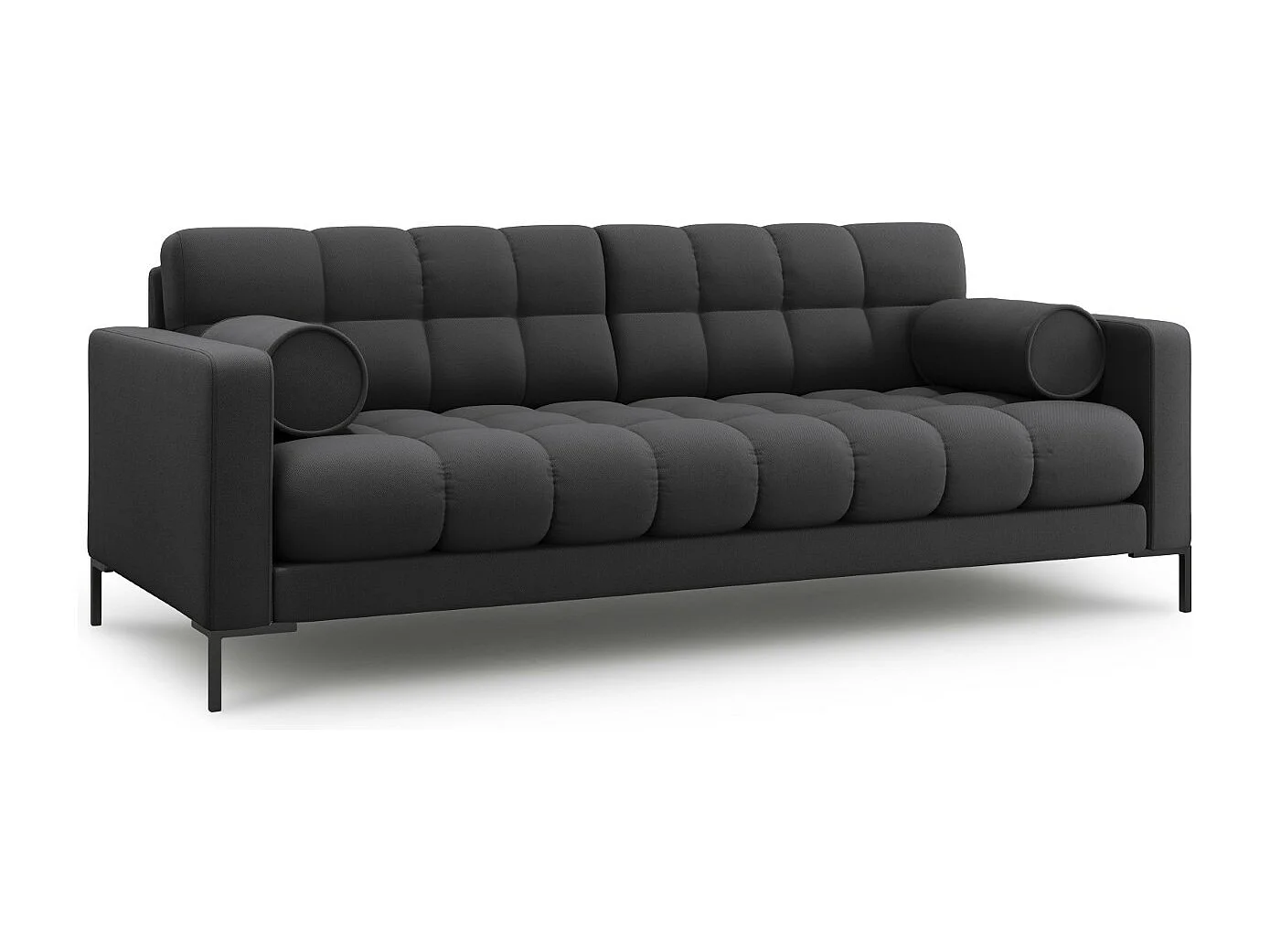 Cosmopolitan Design - Sofa, "Bali" 3 miejsca tkanina strukturalna, szary ciemny - 177x92x75cm