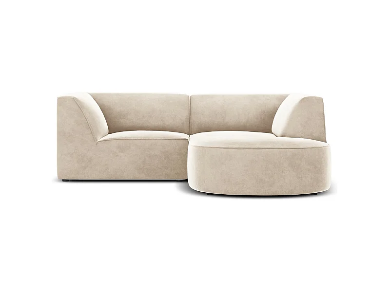 CXL by Christian Lacroix - 3-Sitzer Ecksofa rechts "Charles" Sitzer aus Samt leichtes beige - 186x180x69cm