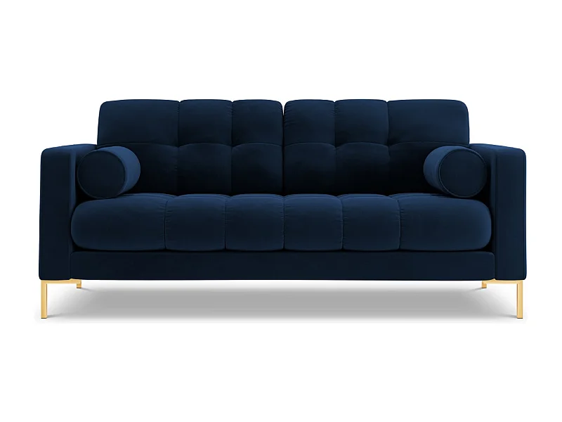 Cosmopolitan Design - Sofa, "Bali" 2 miejsca welur, błękit królewski - 152x92x75cm