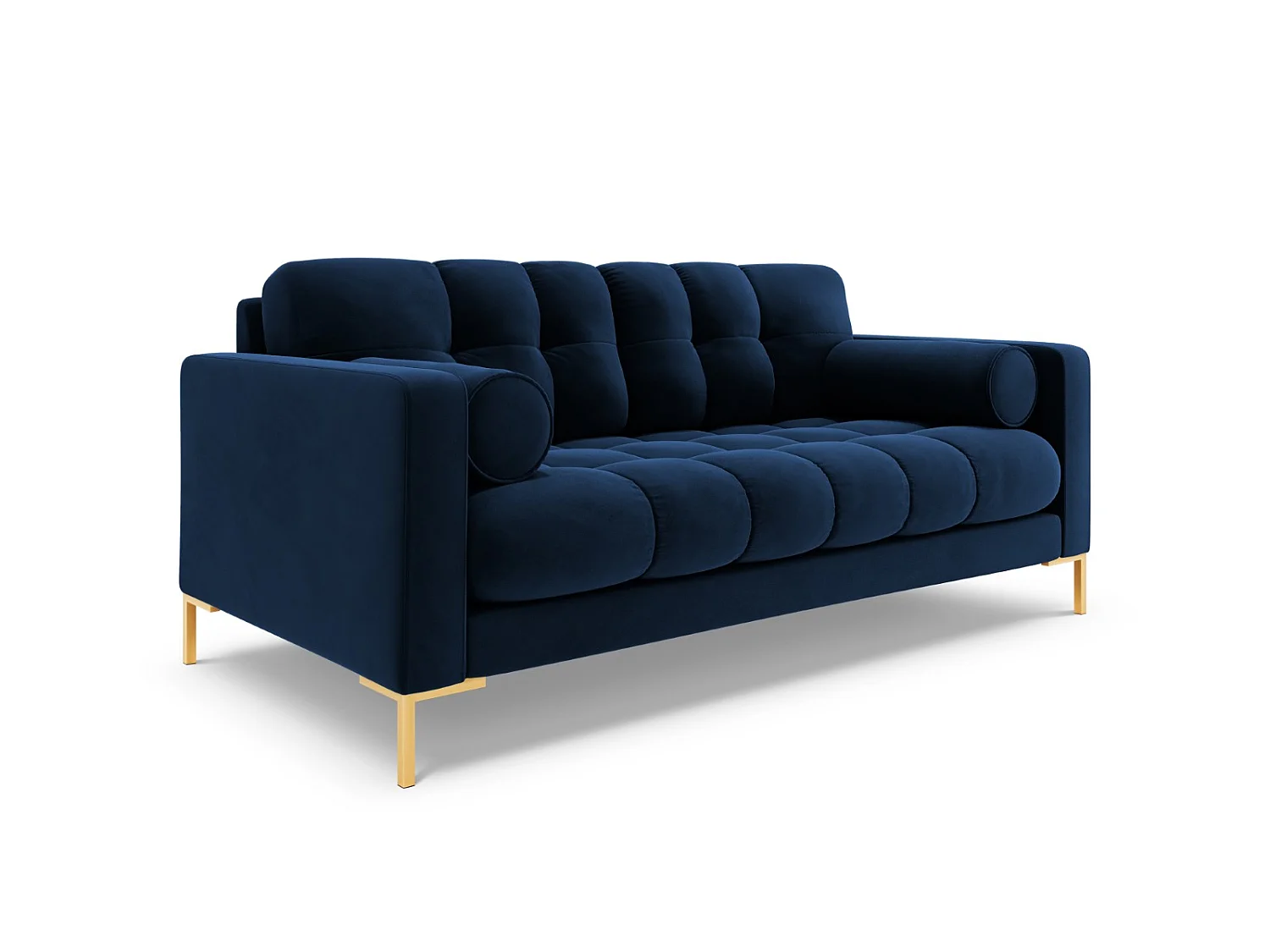 Cosmopolitan Design - Sofá "Bali" 2 lugares em veludo azul real - 152x92x75cm
