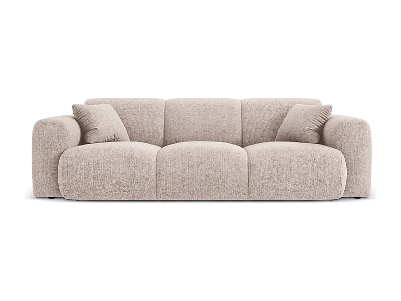 Cosmopolitan Design - Canapé "Nolio" 3 places en chenille beige - 235x95x72cm