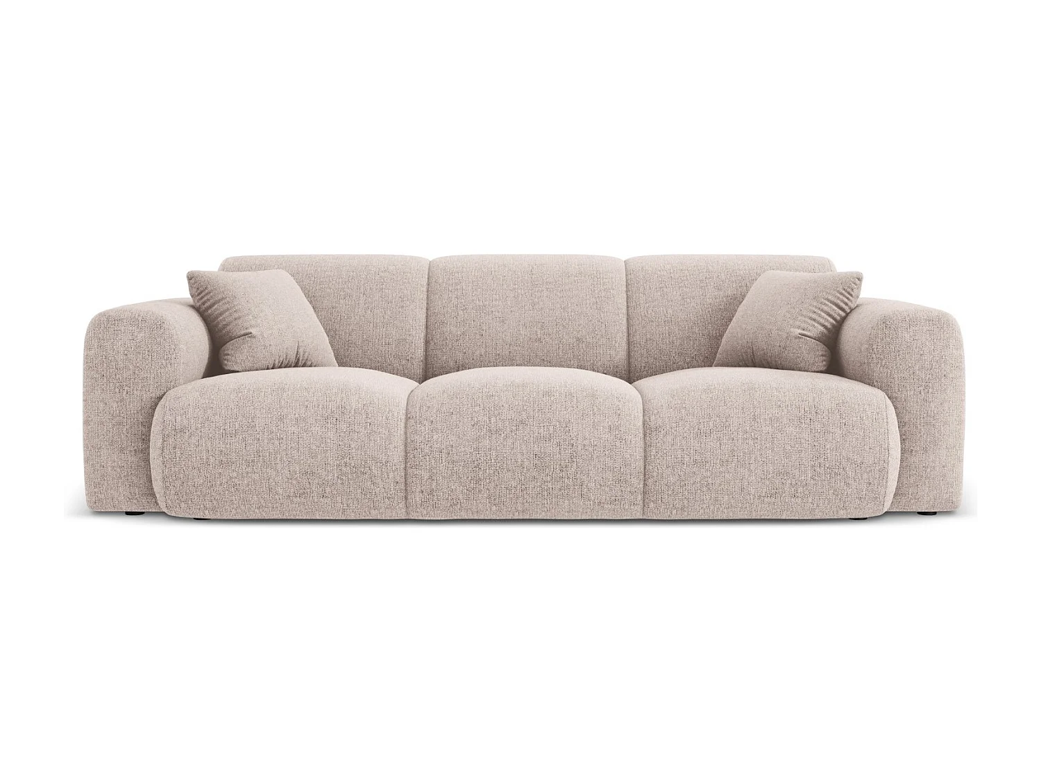 Cosmopolitan Design - Canapé "Nolio" 3 places en chenille beige - 235x95x72cm