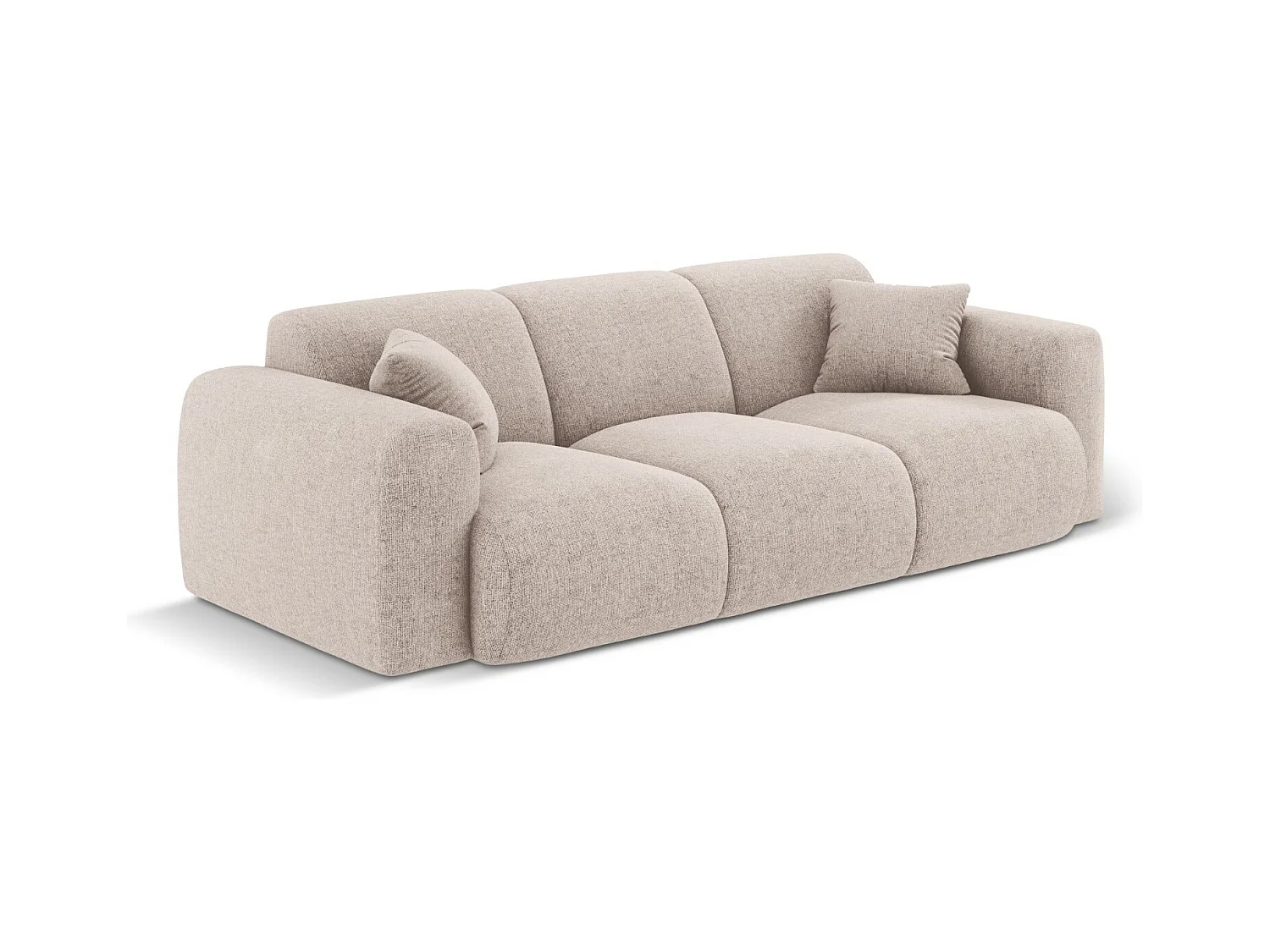 Cosmopolitan Design - Divano "Nolio" 3 posti in ciniglia beige - 235x95x72cm