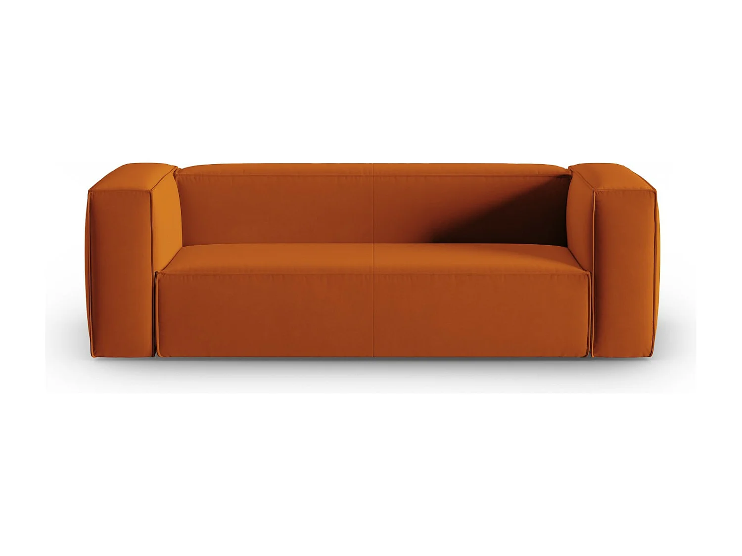 Cosmopolitan Design - 3-Sitzer Sofa "Mackay" aus Samt terrakotta - 200x94x73cm