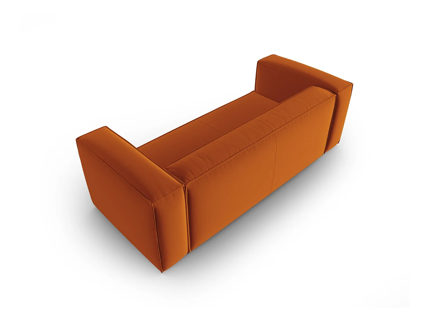 Cosmopolitan Design - 3-Sitzer Sofa "Mackay" aus Samt terrakotta - 200x94x73cm