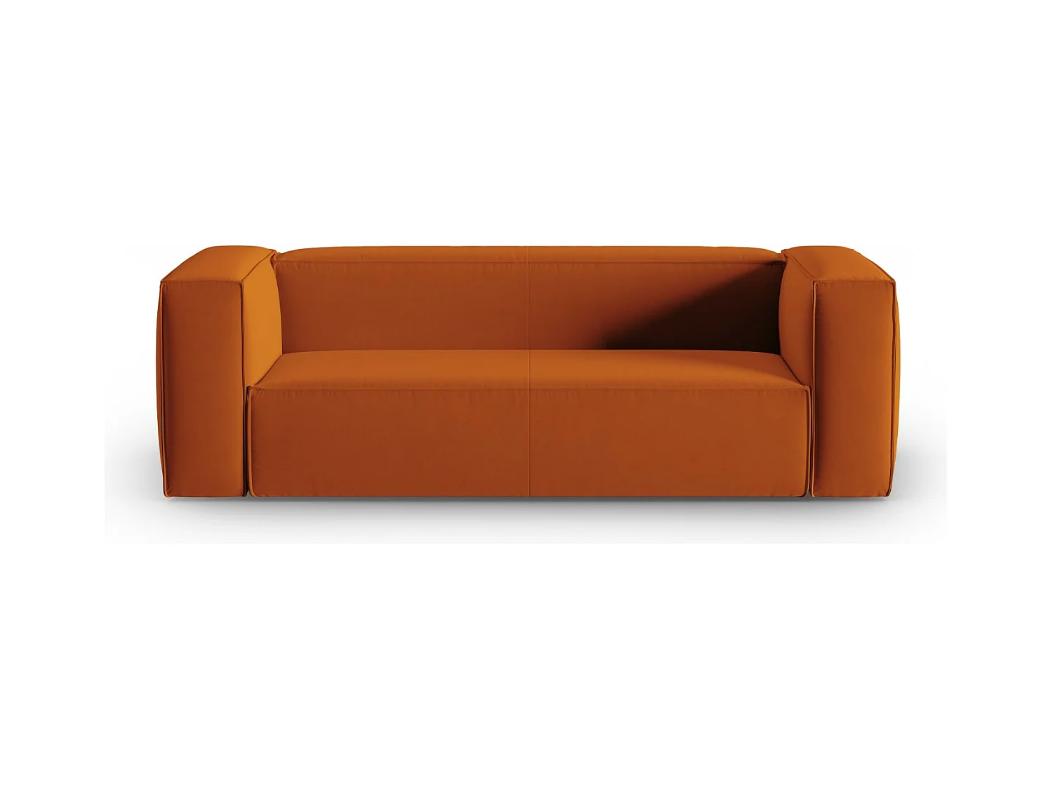 Cosmopolitan Design - Bank "Mackay" 3 zitplaatsen, Flueel, Terracotta - 200x94x73cm