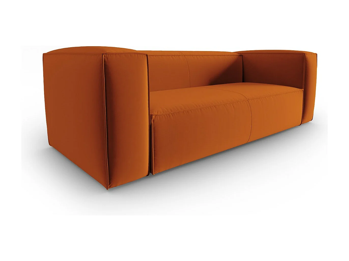 Cosmopolitan Design - Canapé "Mackay" 3 places en velours terracotta - 200x94x73cm