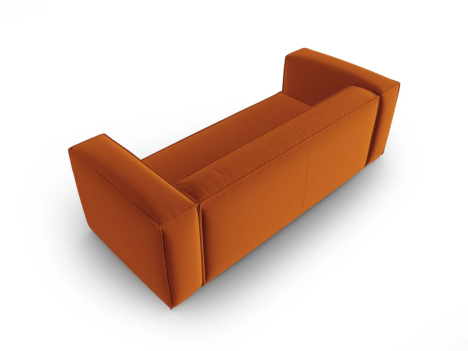 Cosmopolitan Design - Canapé "Mackay" 3 places en velours terracotta - 200x94x73cm