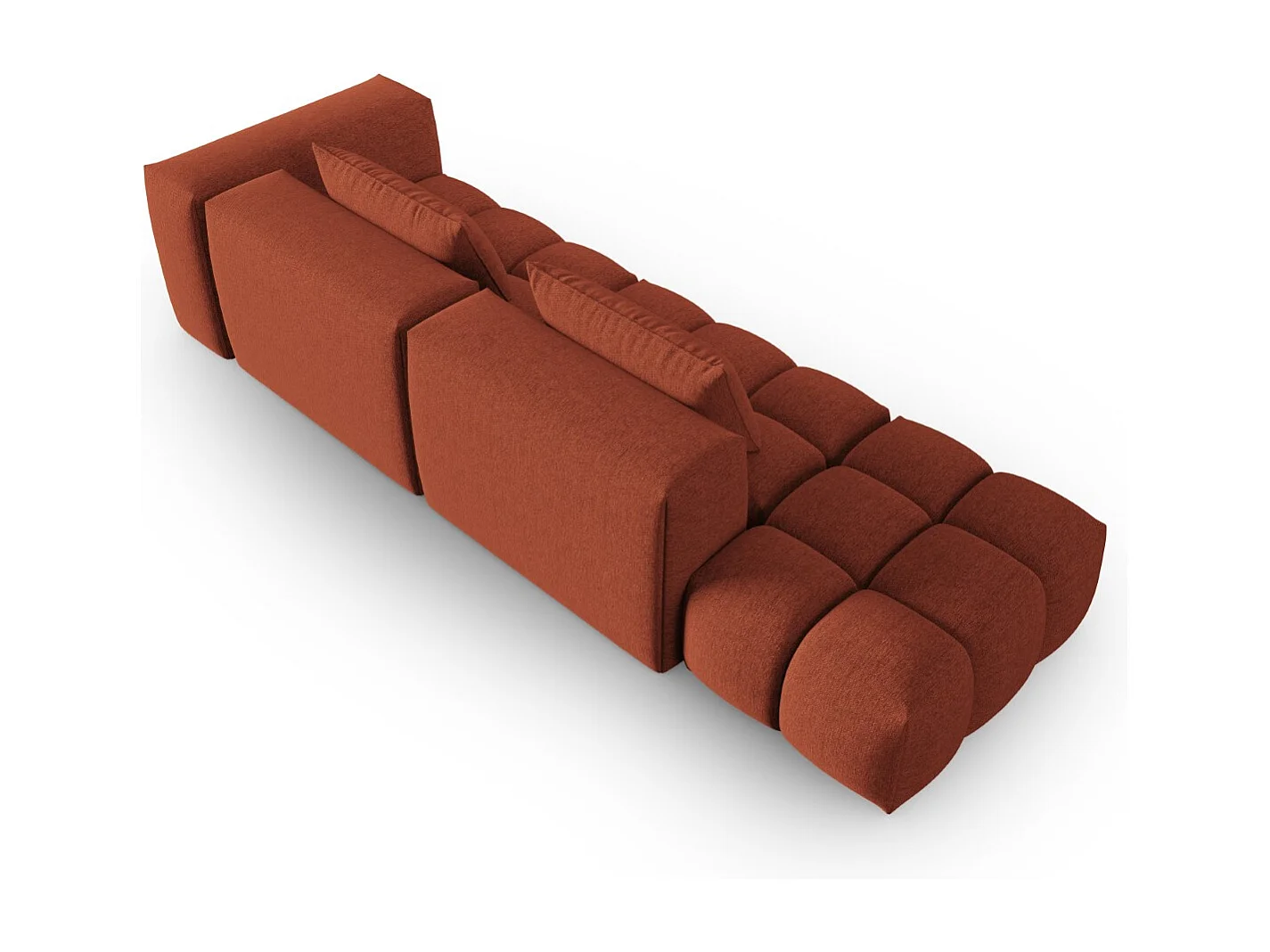 CXL by Christian Lacroix - Sofa modułowa bok lewy, "Lorella" 3 miejsca tkanina strukturalna, koral - 265x85x70cm