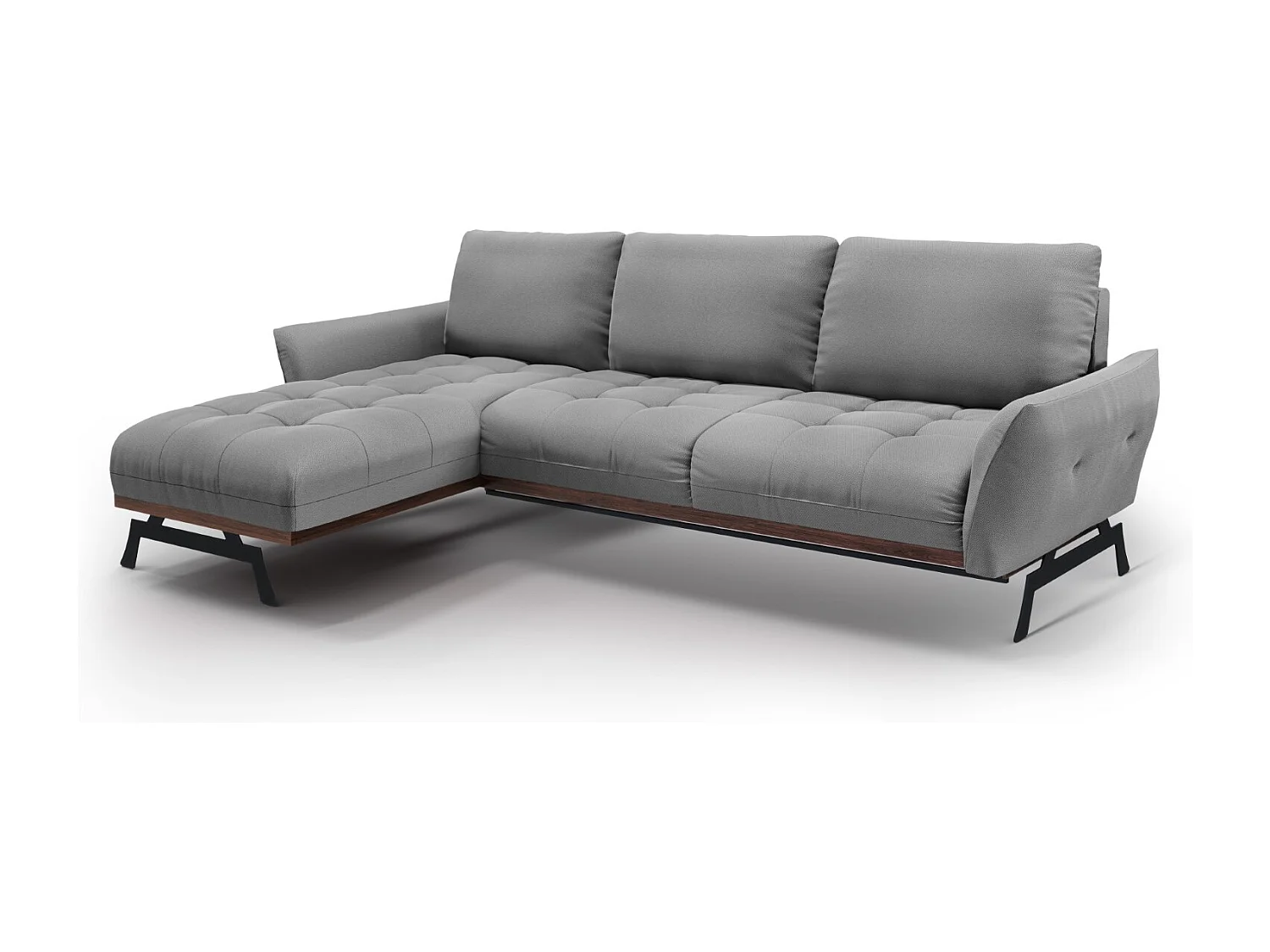 CXL by Christian Lacroix - Narożnik lewy panoramiczny, "Olivier" 4 miejsca tkanina strukturalna, szary - 264x171x87cm