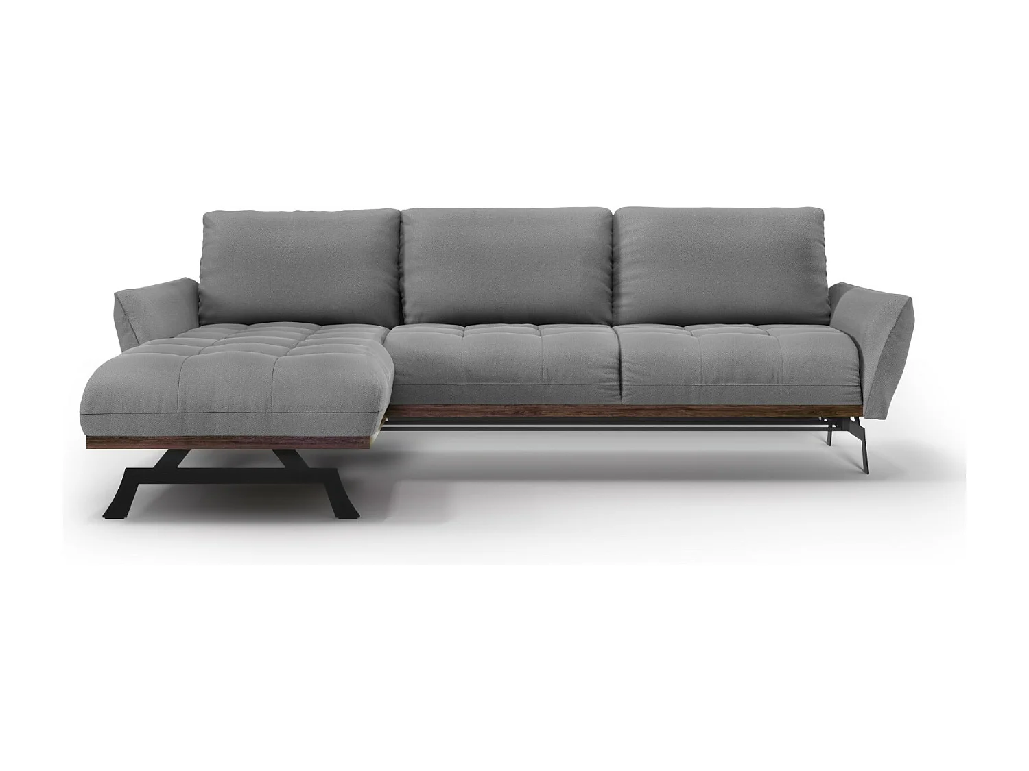 CXL by Christian Lacroix - Narożnik lewy panoramiczny, "Olivier" 4 miejsca tkanina strukturalna, szary - 264x171x87cm