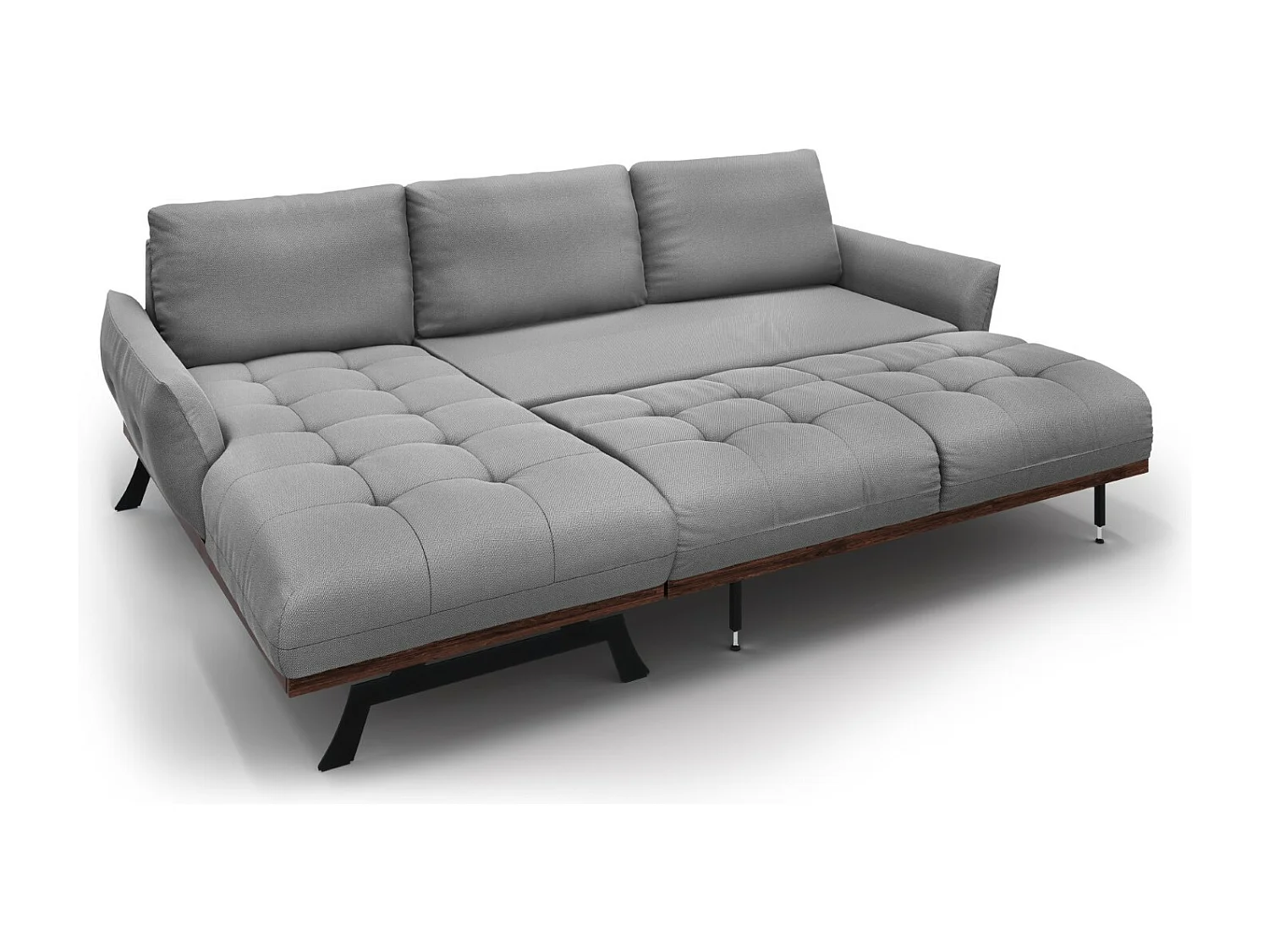 CXL by Christian Lacroix - Narożnik lewy panoramiczny, "Olivier" 4 miejsca tkanina strukturalna, szary - 264x171x87cm