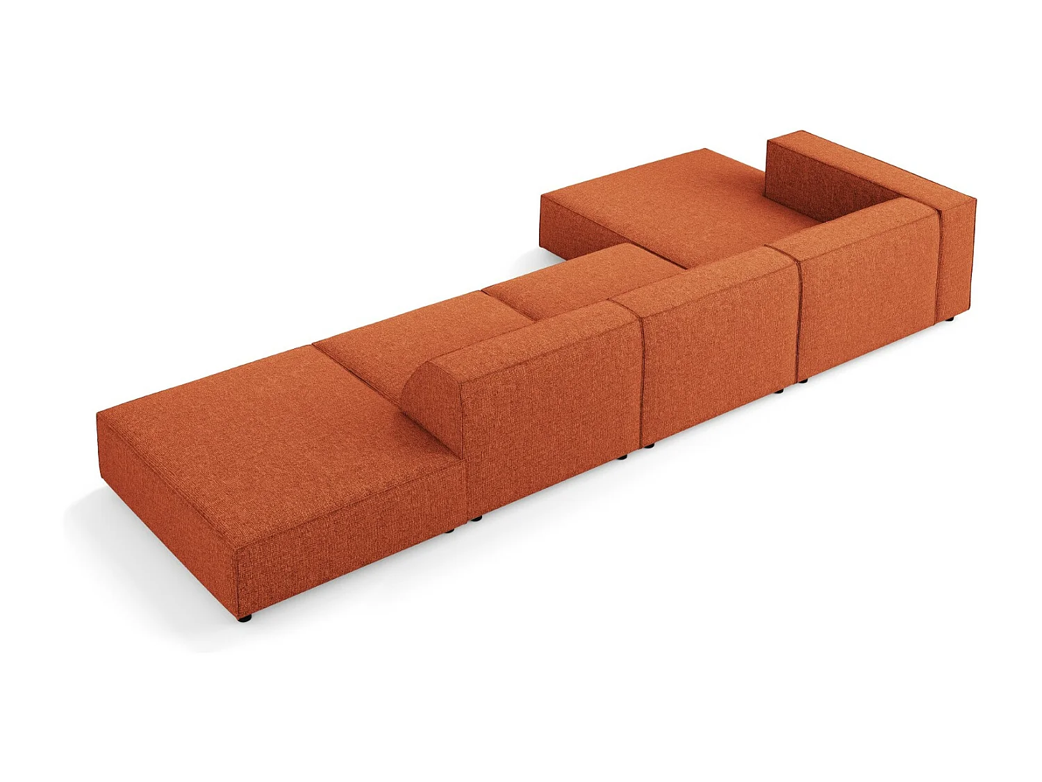Cosmopolitan Design - 5-Sitzer Ecksofa links "Arendal" aus Chenille-Stoff terrakotta - 341x166x70cm