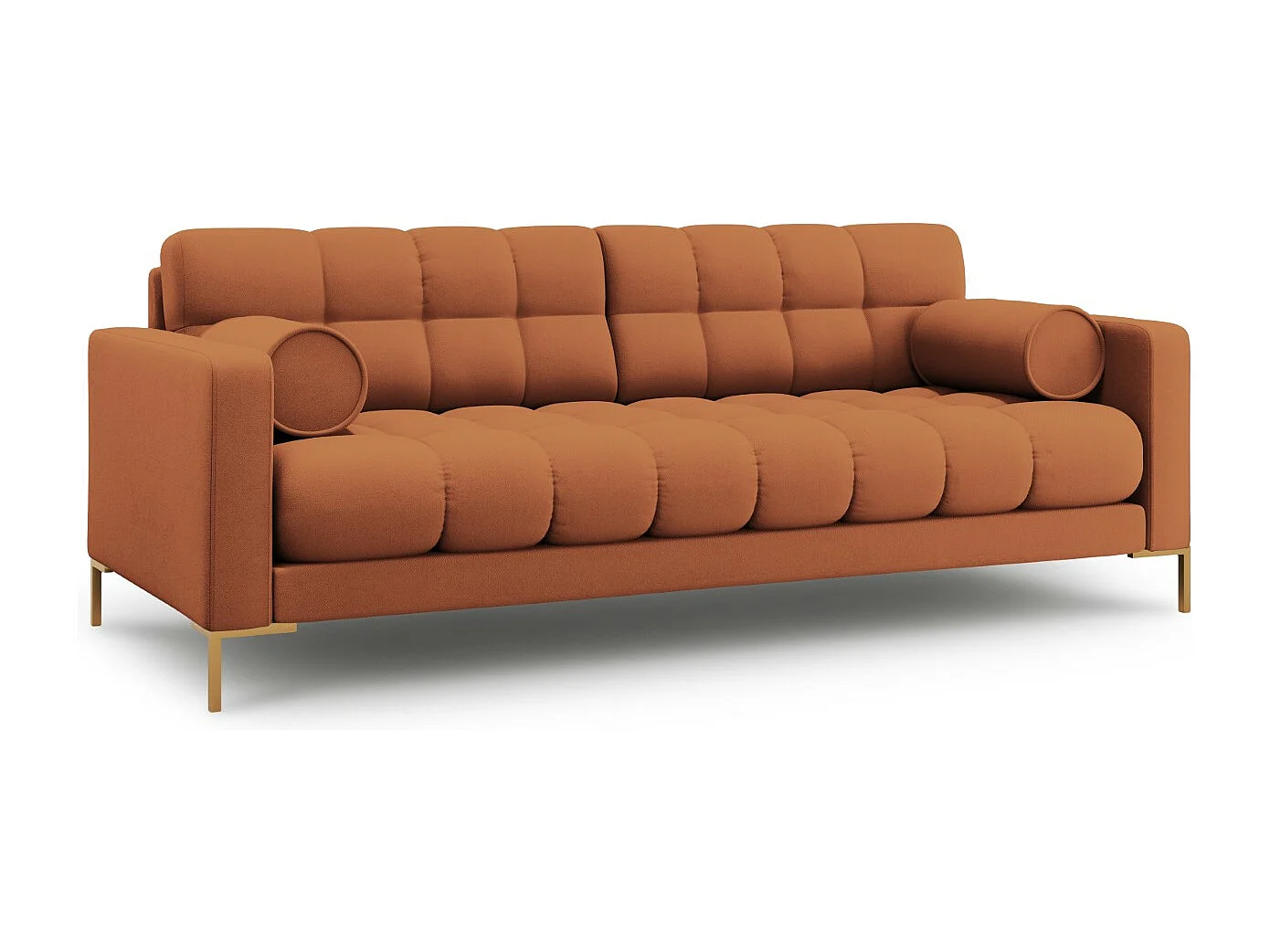 Cosmopolitan Design - Sofa, "Bali" 4 miejsca tkanina strukturalna, cegła - 217x92x75cm
