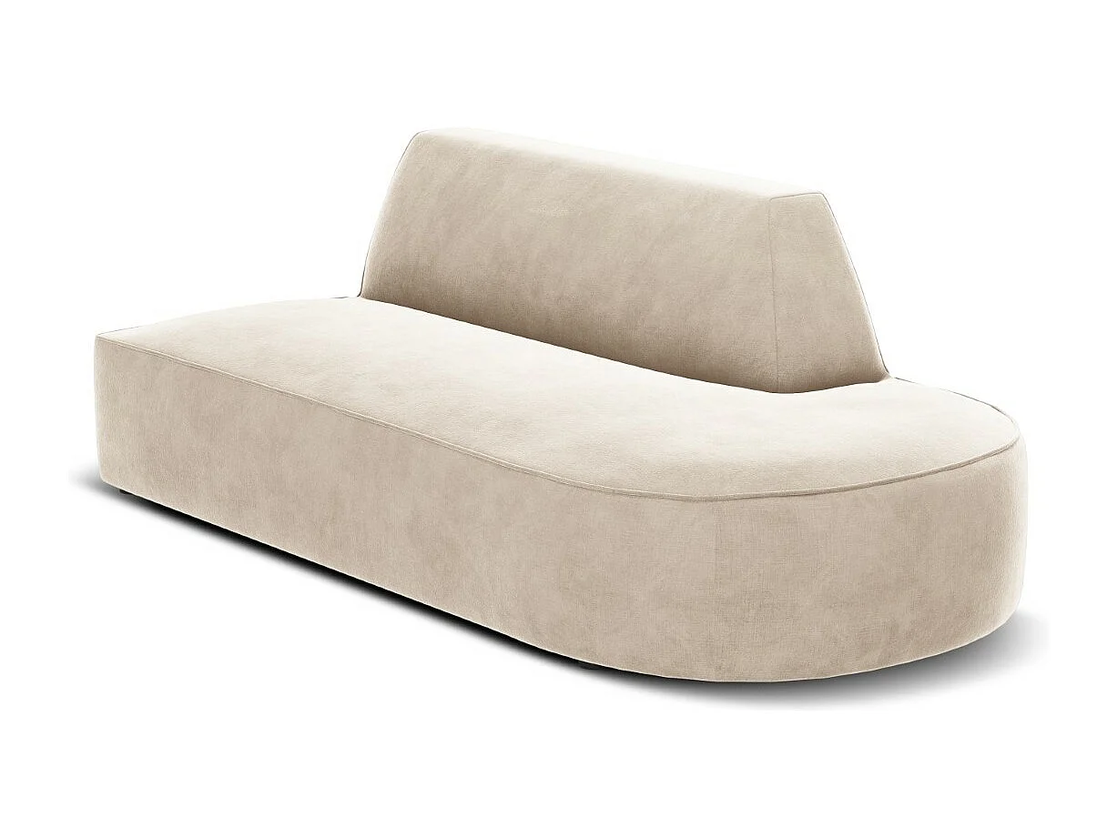 CXL by Christian Lacroix - Rechte modulaire bank "Charles" 2 zitplaatsen, Flueel, Lichtbeige - 181x93x69cm