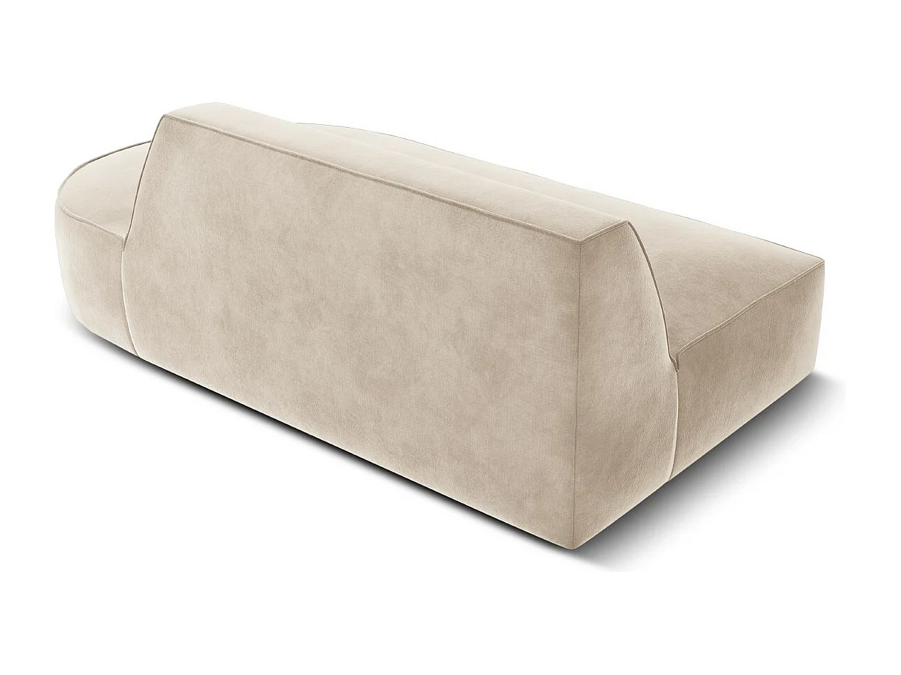 CXL by Christian Lacroix - Sofá modular direito "Charles" 2 lugares em veludo bege claro - 181x93x69cm