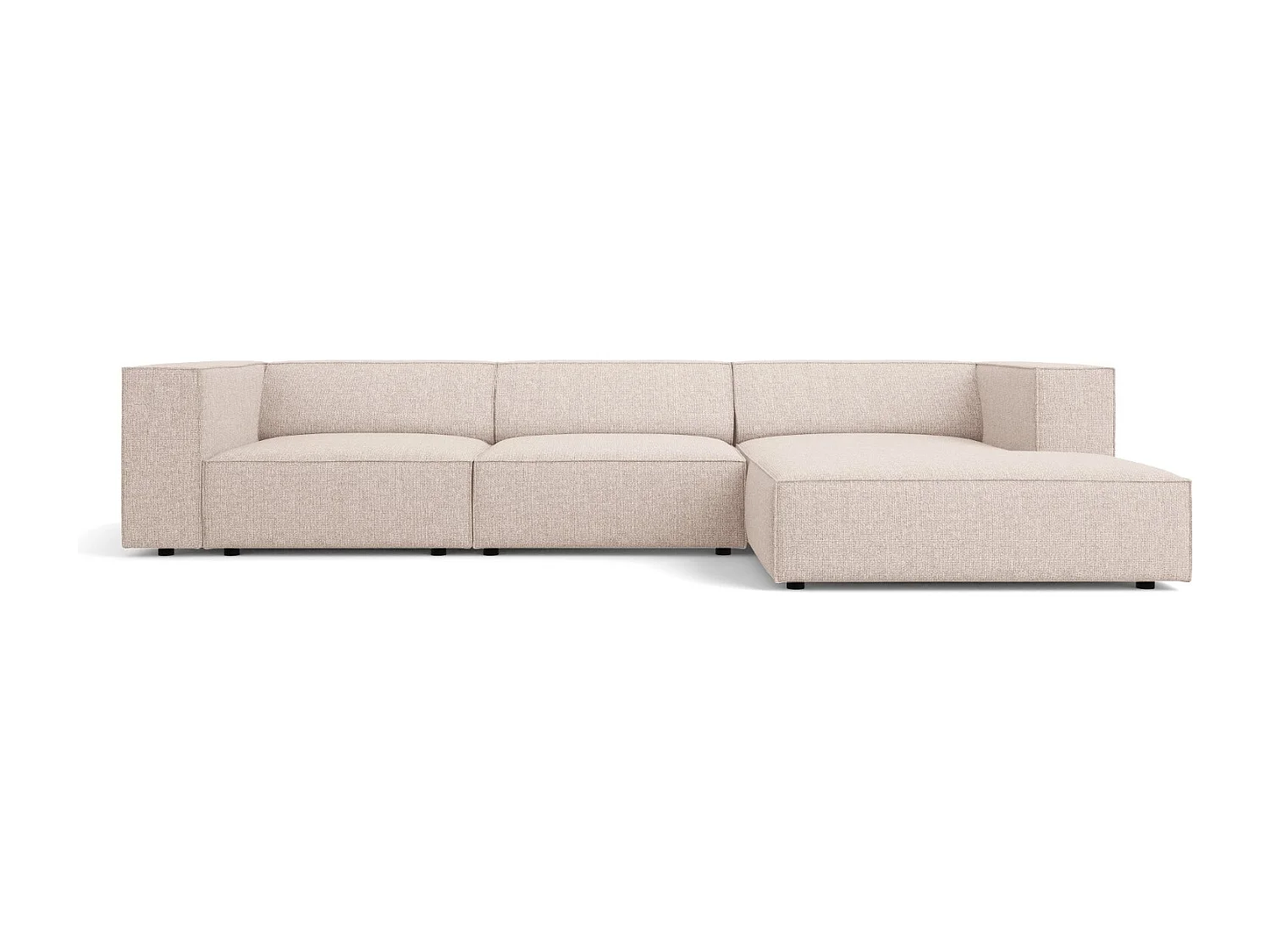 Cosmopolitan Design - Narożnik prawy, "Arendal" 4 miejsca szenil, beż - 284x166x70cm