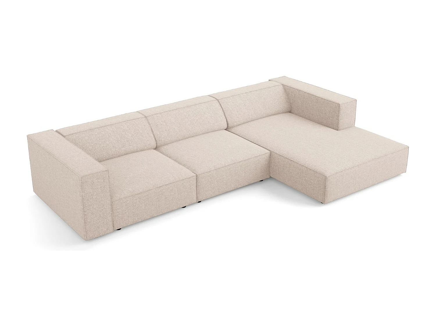 Cosmopolitan Design - Narożnik prawy, "Arendal" 4 miejsca szenil, beż - 284x166x70cm