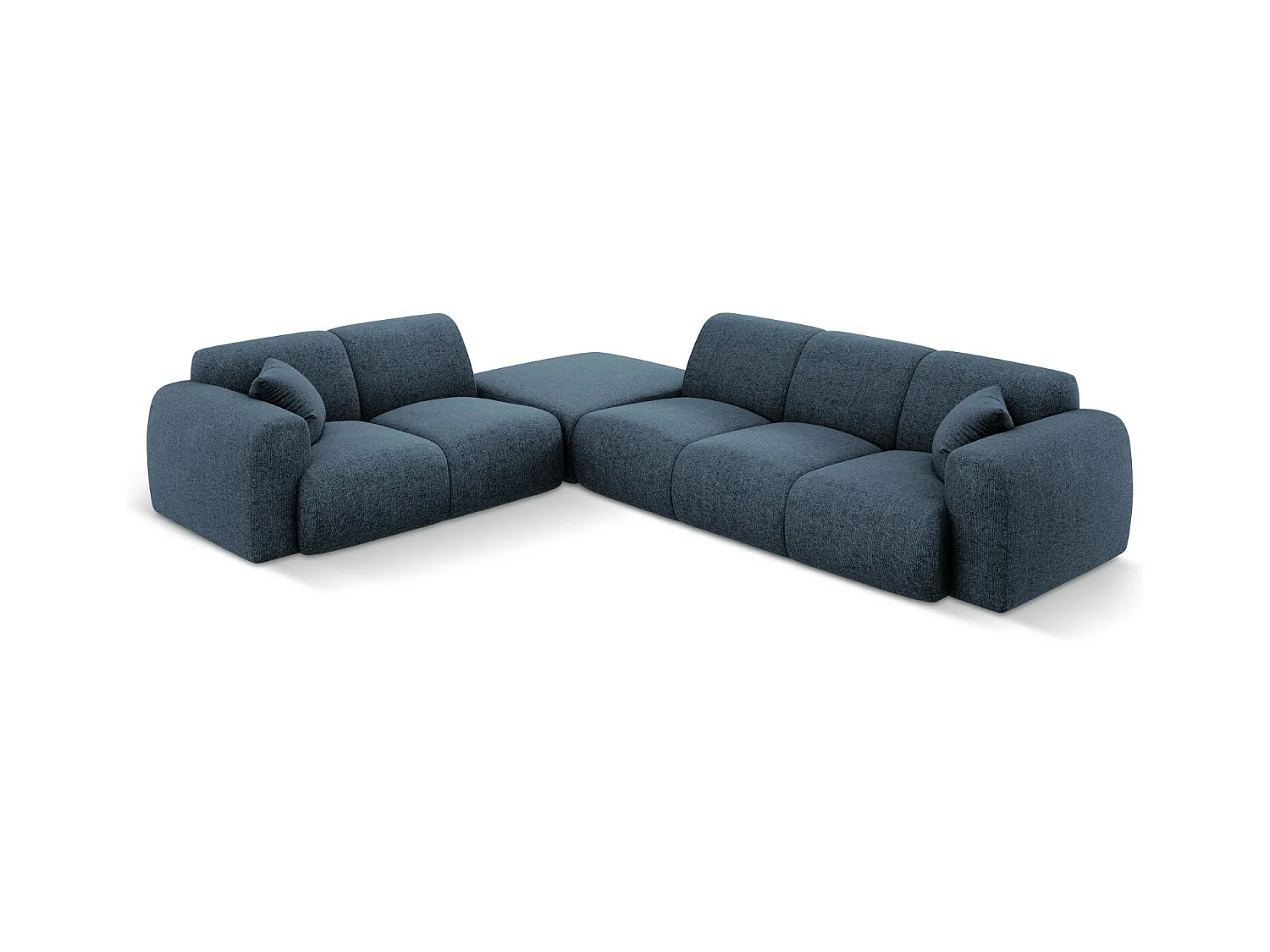 Cosmopolitan Design - Linker hoekbank "Nolio" 4 zitplaatsen, Chenille, Koningsblauw - 315x250x72cm