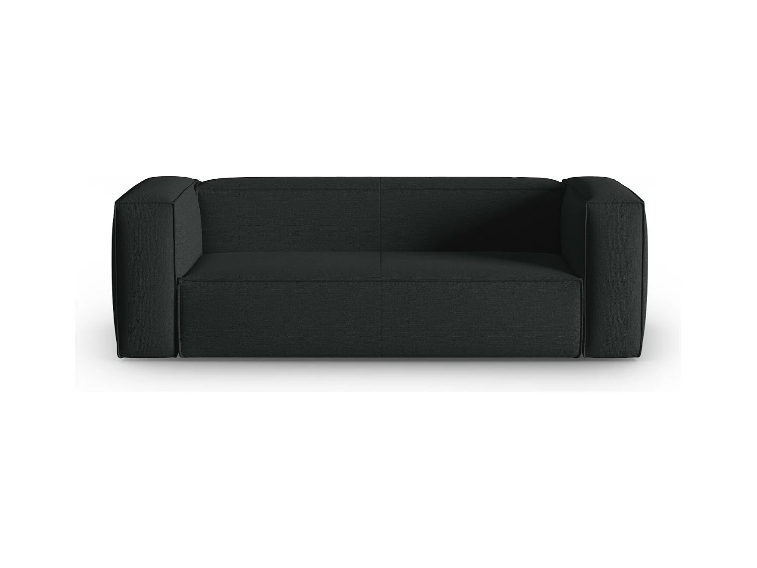 Cosmopolitan Design - Bank "Mackay" 3 zitplaatsen, Gestructureerd fluweel, Antraciet - 200x94x73cm