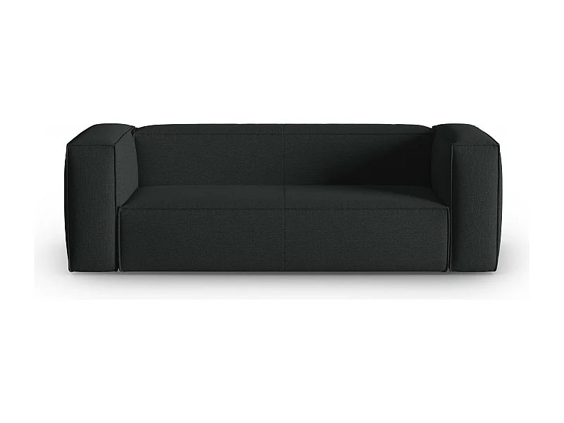 Cosmopolitan Design - Sofa, "Mackay" 3 miejsca welur strukturalny, antracyt - 200x94x73cm