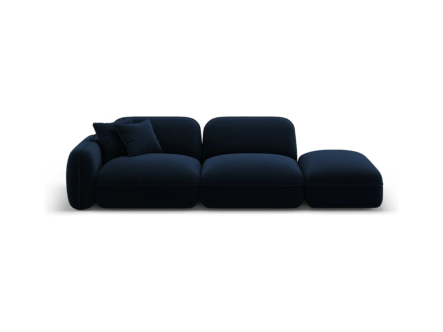 CXL by Christian Lacroix - Rechte modulaire bank "Lucien" 3 zitplaatsen, Flueel, Koningsblauw - 295x90x70cm