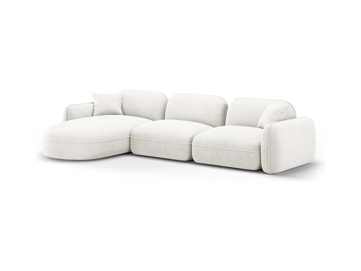 CXL by Christian Lacroix - 4-Sitzer modulares Ecksofa links "Lucien" Sitzer aus Samt elfenbein - 320x165x70cm