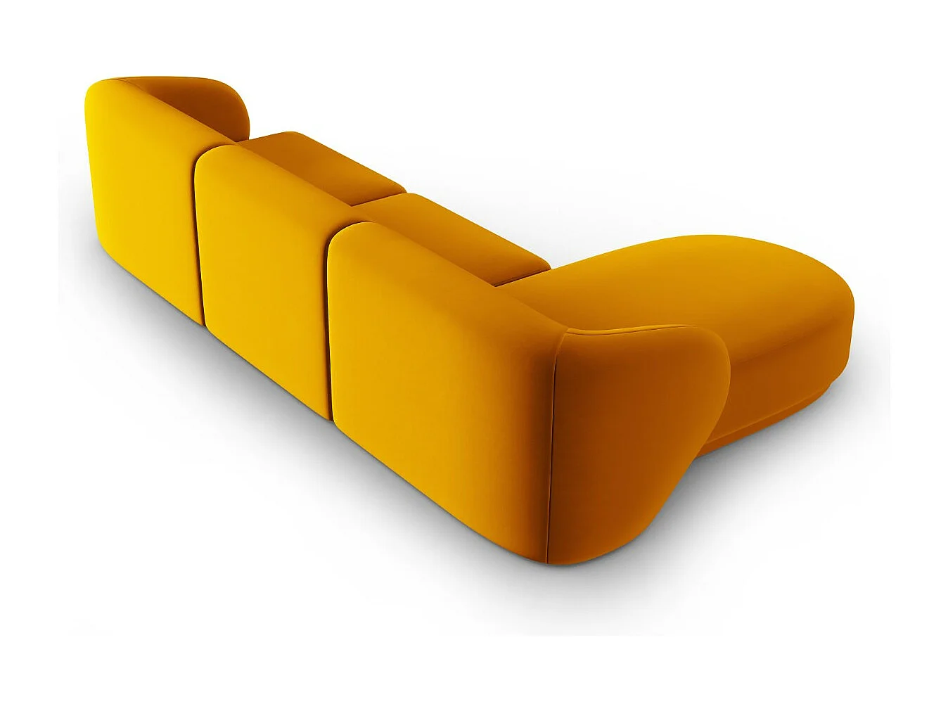 CXL by Christian Lacroix - Modulaire hoekbank links "Lionel" 4 zitplaatsen, Flueel, GEEL - 266x155x74cm