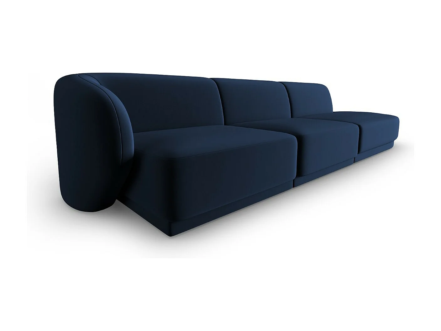 CXL by Christian Lacroix - Divano modulare destro "Lionel" 4 posti in velluto blu reale - 311x93x74cm