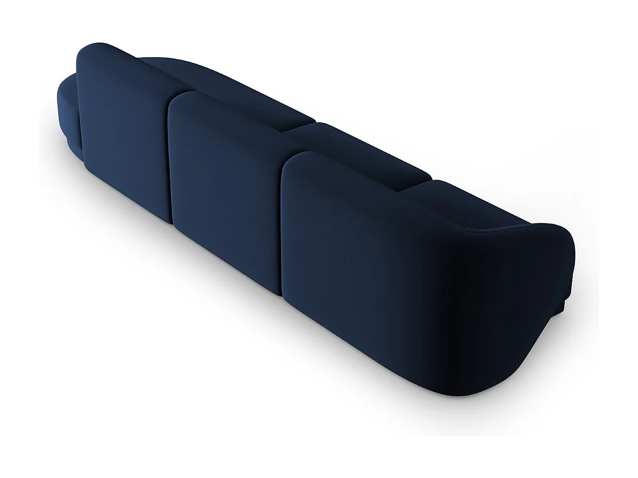 CXL by Christian Lacroix - Divano modulare destro "Lionel" 4 posti in velluto blu reale - 311x93x74cm