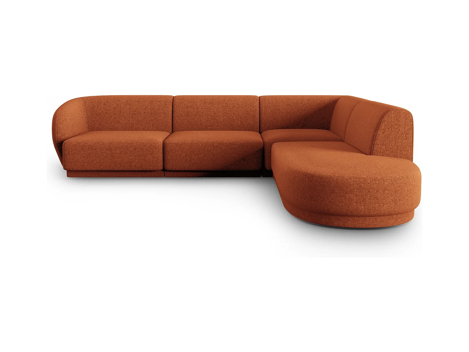 CXL by Christian Lacroix - Rechter hoekbank "Lionel" 5 zitplaatsen, Chenille, terracotta melange - 265x232x74cm