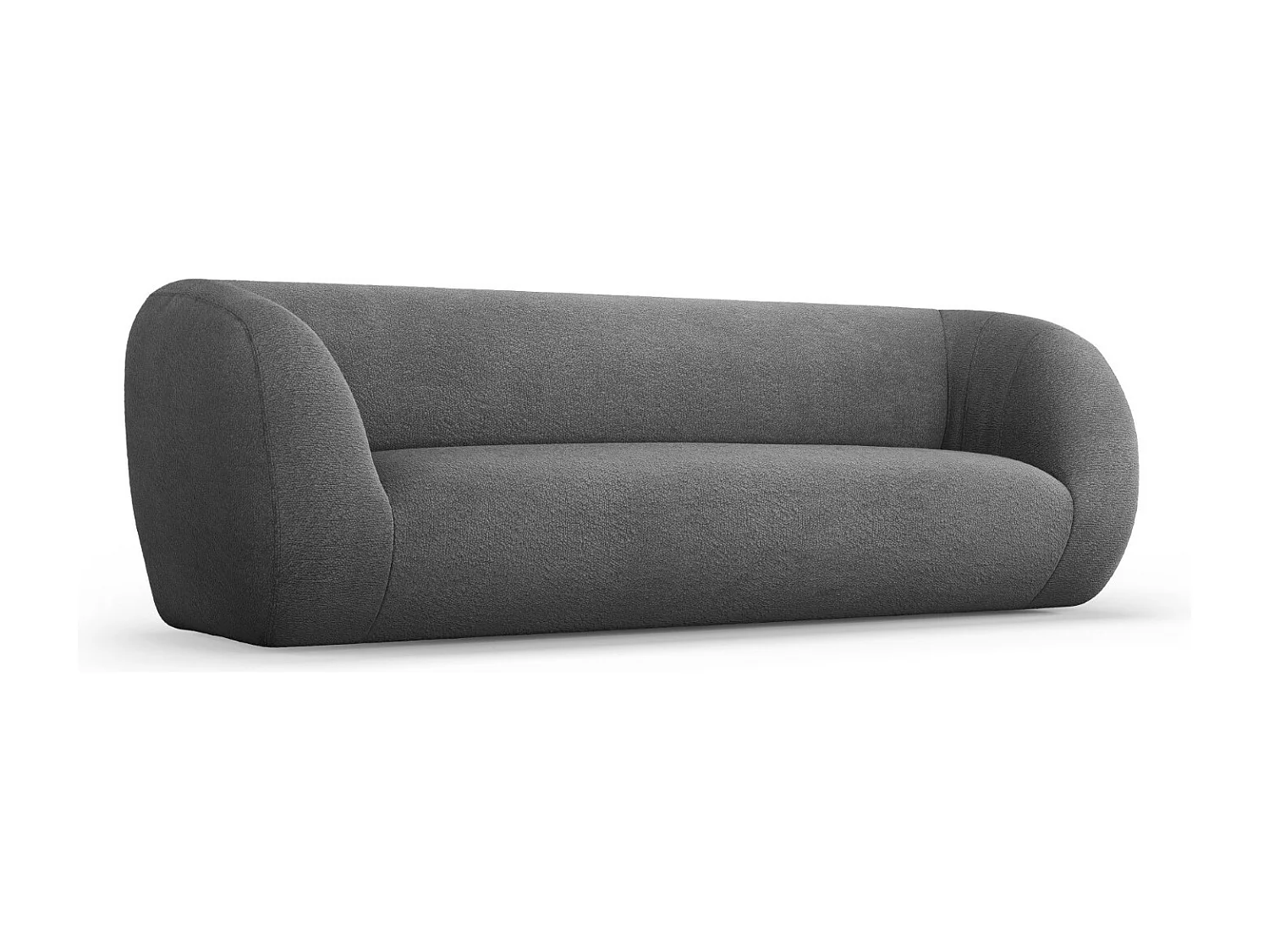 Cosmopolitan Design - Bank "Essen" 3 zitplaatsen, Boucle, Donkergrijs - 230x95x86cm