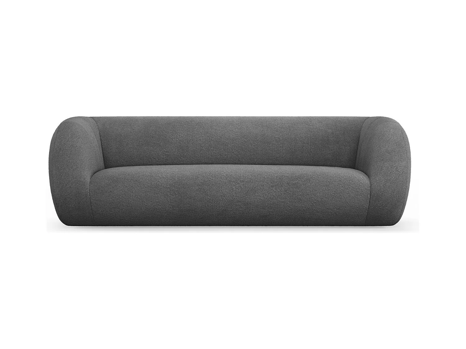 Cosmopolitan Design - Canapé "Essen" 3 places en bouclé gris foncé - 230x95x86cm
