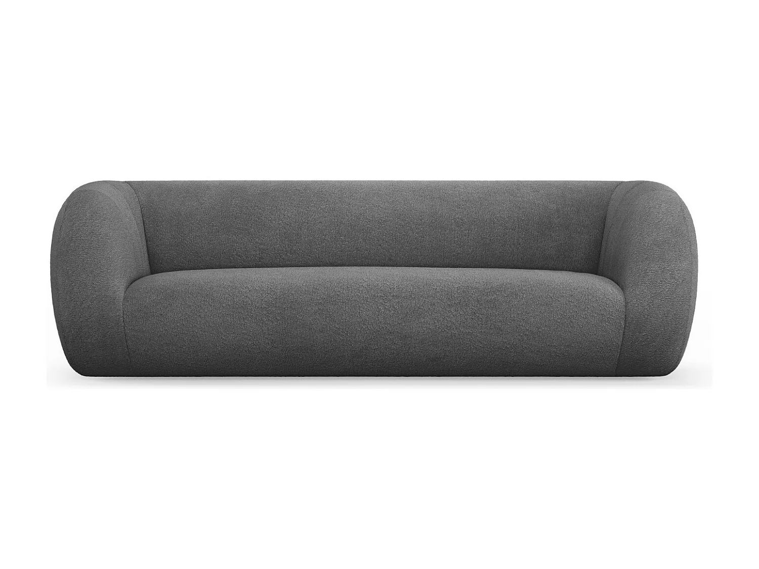 Cosmopolitan Design - Sofá "Essen" 3 lugares em tecido bouclé cinza escuro - 230x95x86cm