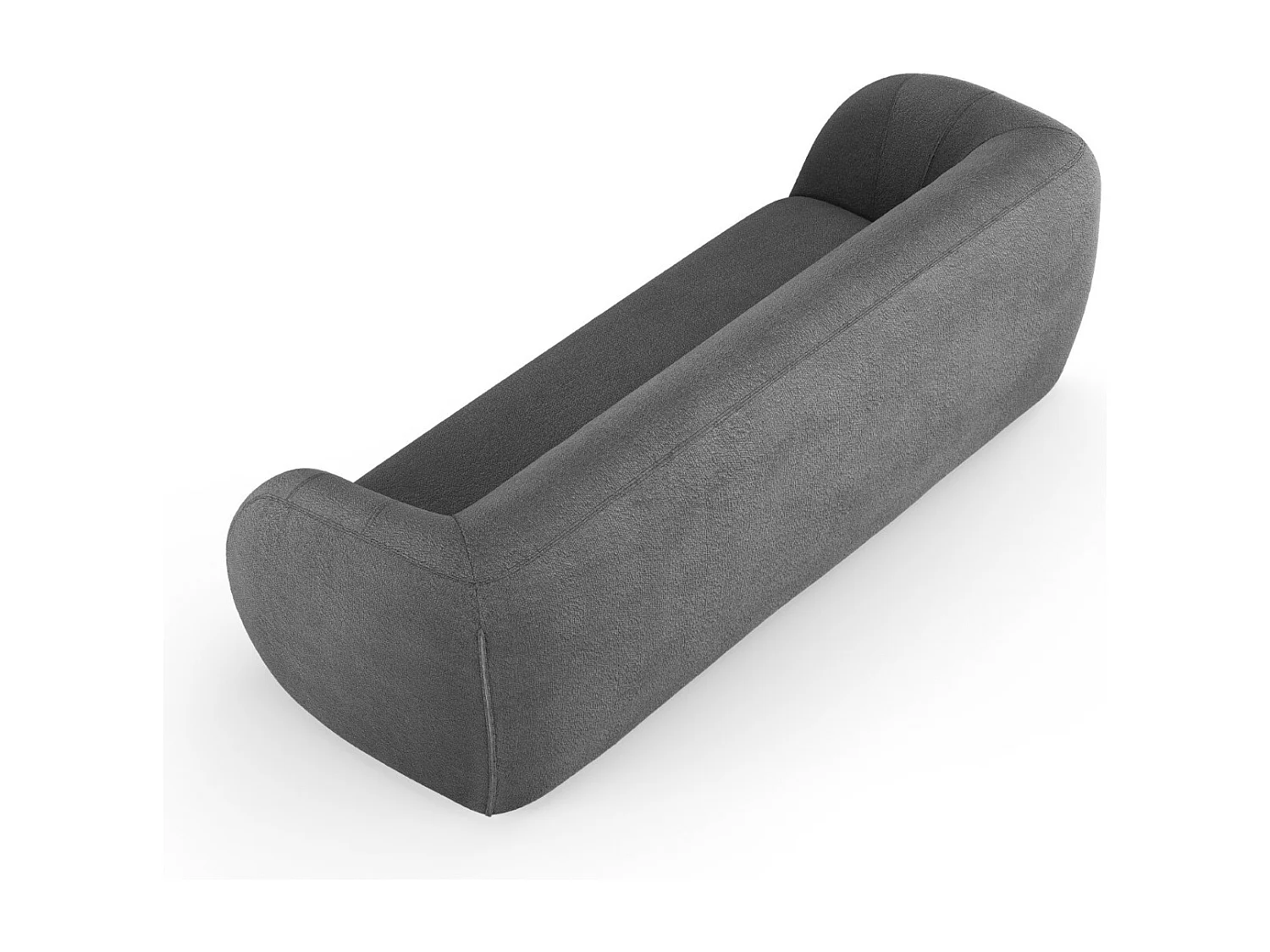 Cosmopolitan Design - Sofá "Essen" 3 lugares em tecido bouclé cinza escuro - 230x95x86cm