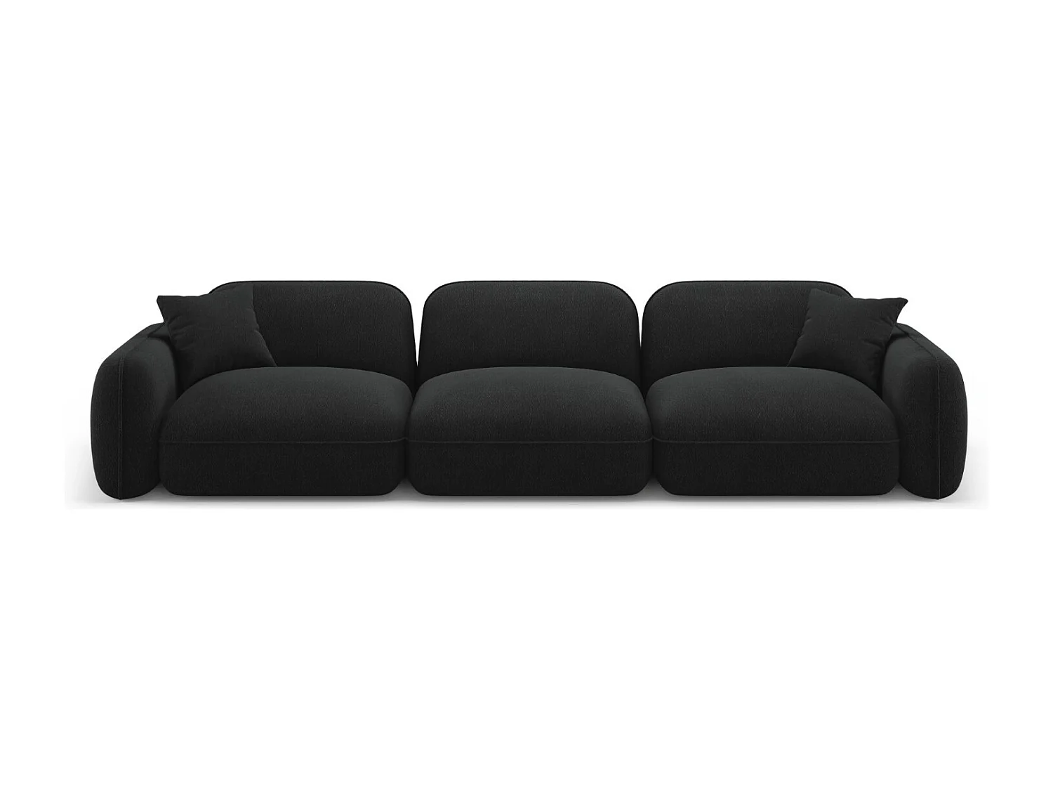 CXL by Christian Lacroix - Canapé modulable "Lucien" 4 places en velours anthracite - 320x90x70cm