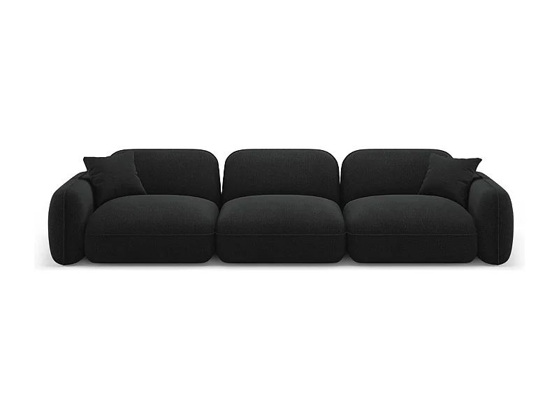 CXL by Christian Lacroix - Canapé modulable "Lucien" 4 places en velours anthracite - 320x90x70cm