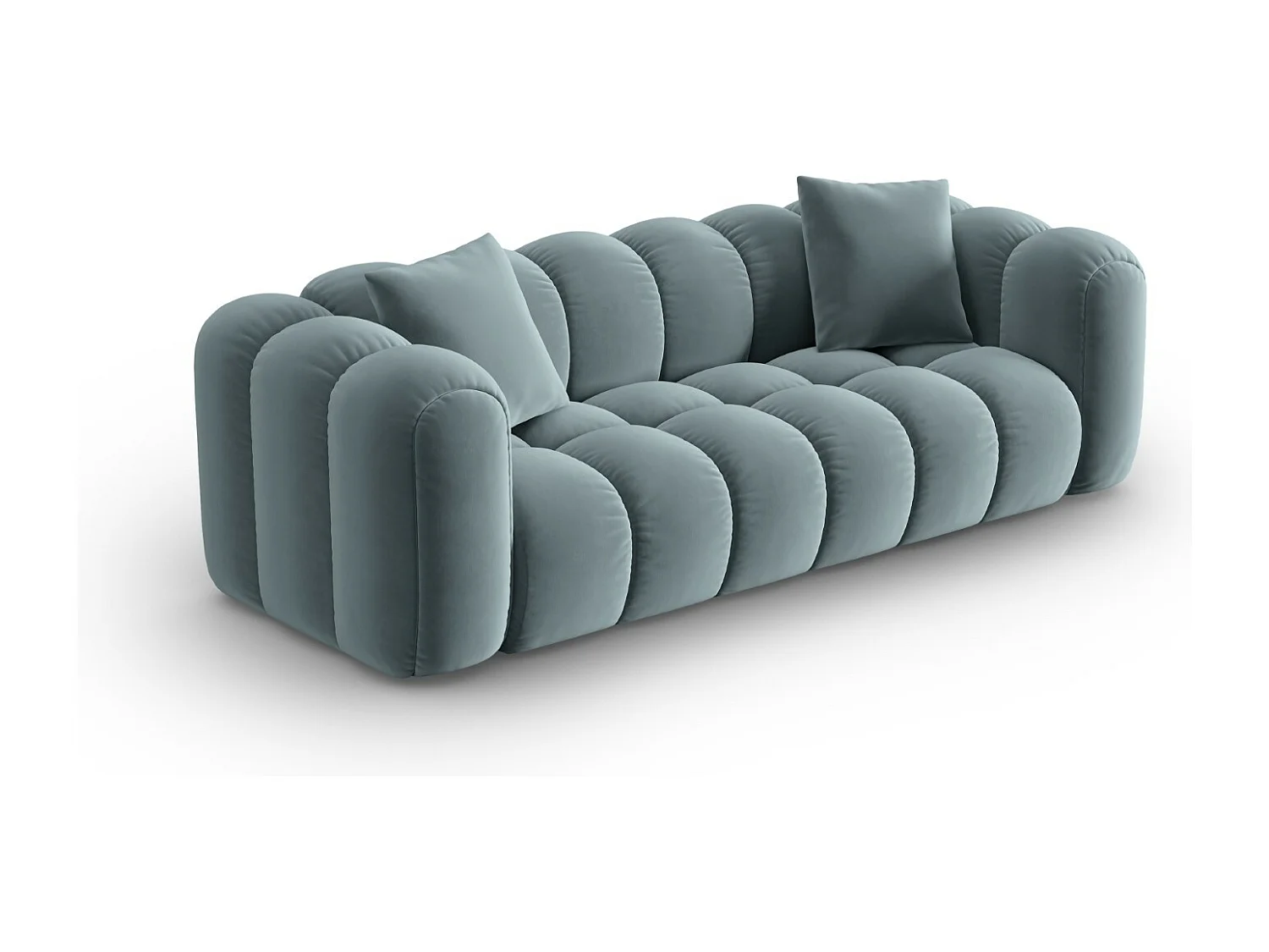 CXL by Christian Lacroix - Sofa, "Clotilde" 3 miejsca welur, niebieski jasny - 242x94x70cm