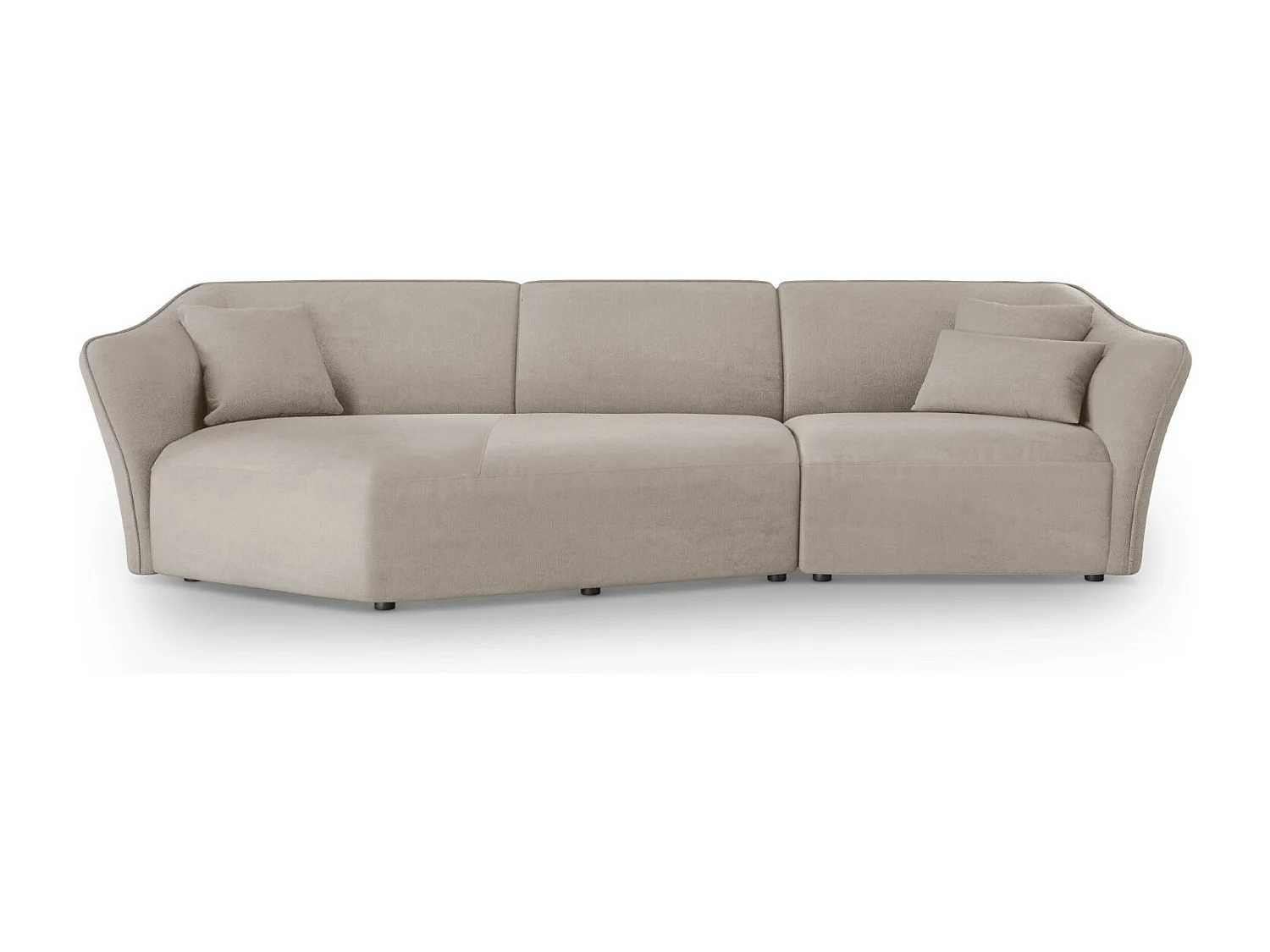 Cosmopolitan Design - Canapé d'angle gauche modulable "Tokyo" 5 places en bouclé beige foncé - 292x138x79cm