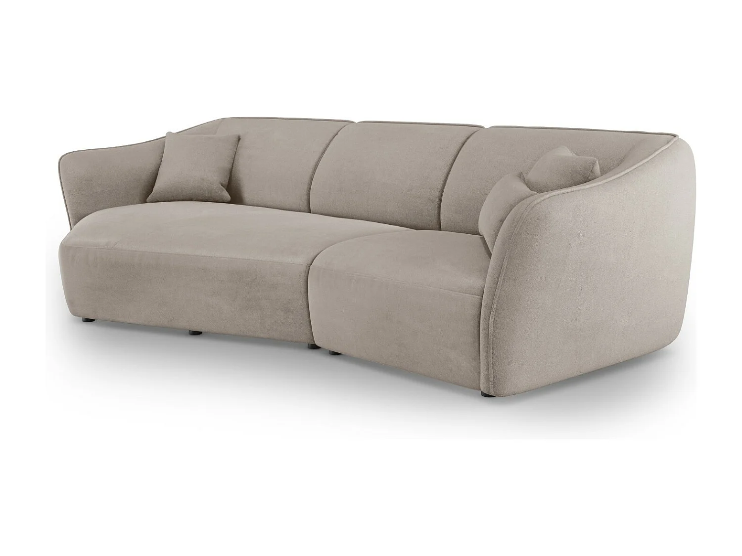 Cosmopolitan Design - Canapé d'angle gauche modulable "Tokyo" 5 places en bouclé beige foncé - 292x138x79cm