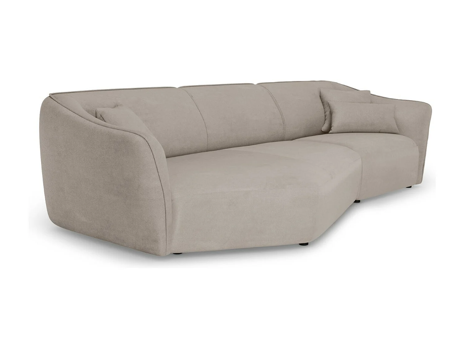 Cosmopolitan Design - Canapé d'angle gauche modulable "Tokyo" 5 places en bouclé beige foncé - 292x138x79cm