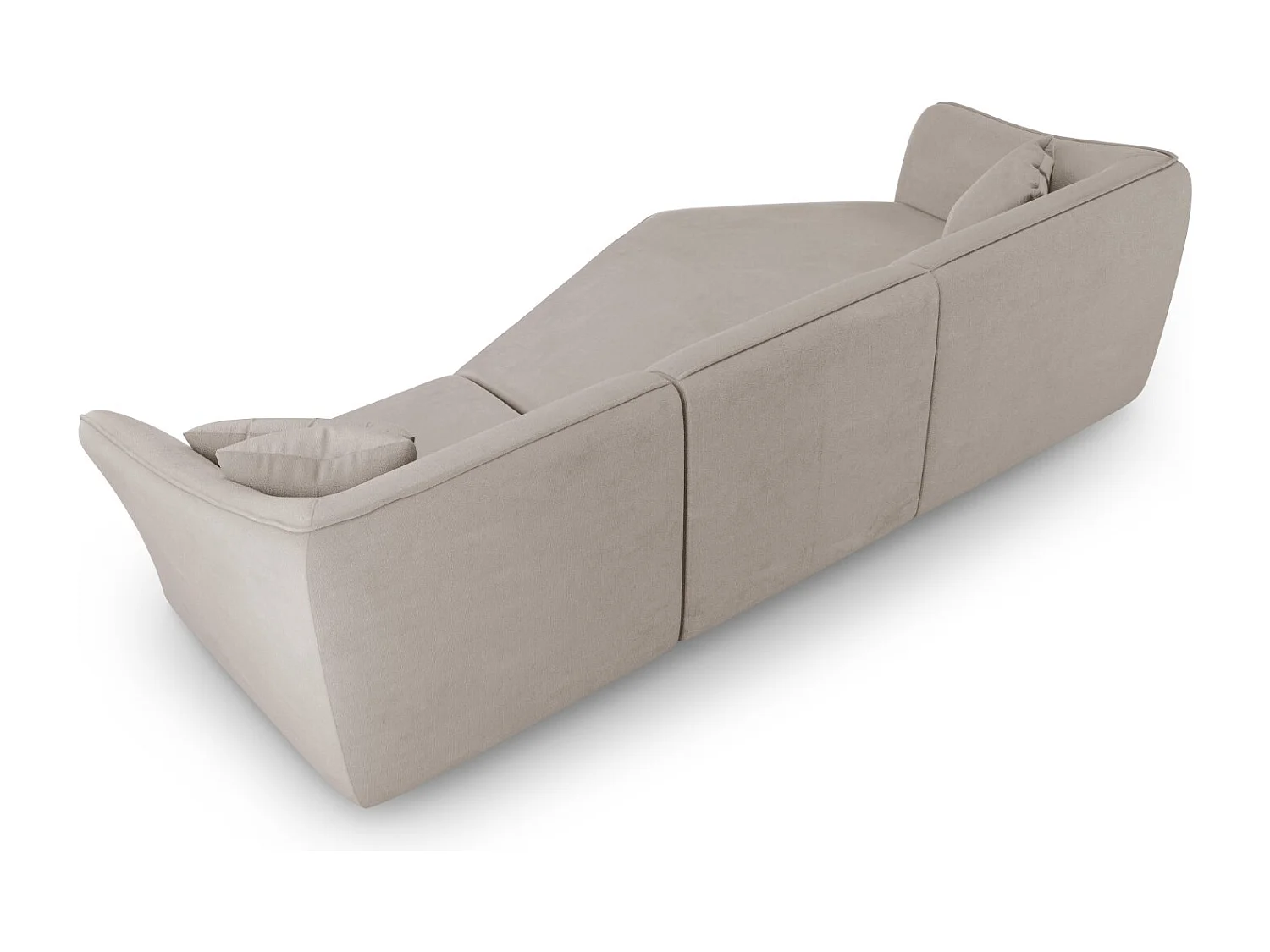 Cosmopolitan Design - Canapé d'angle gauche modulable "Tokyo" 5 places en bouclé beige foncé - 292x138x79cm