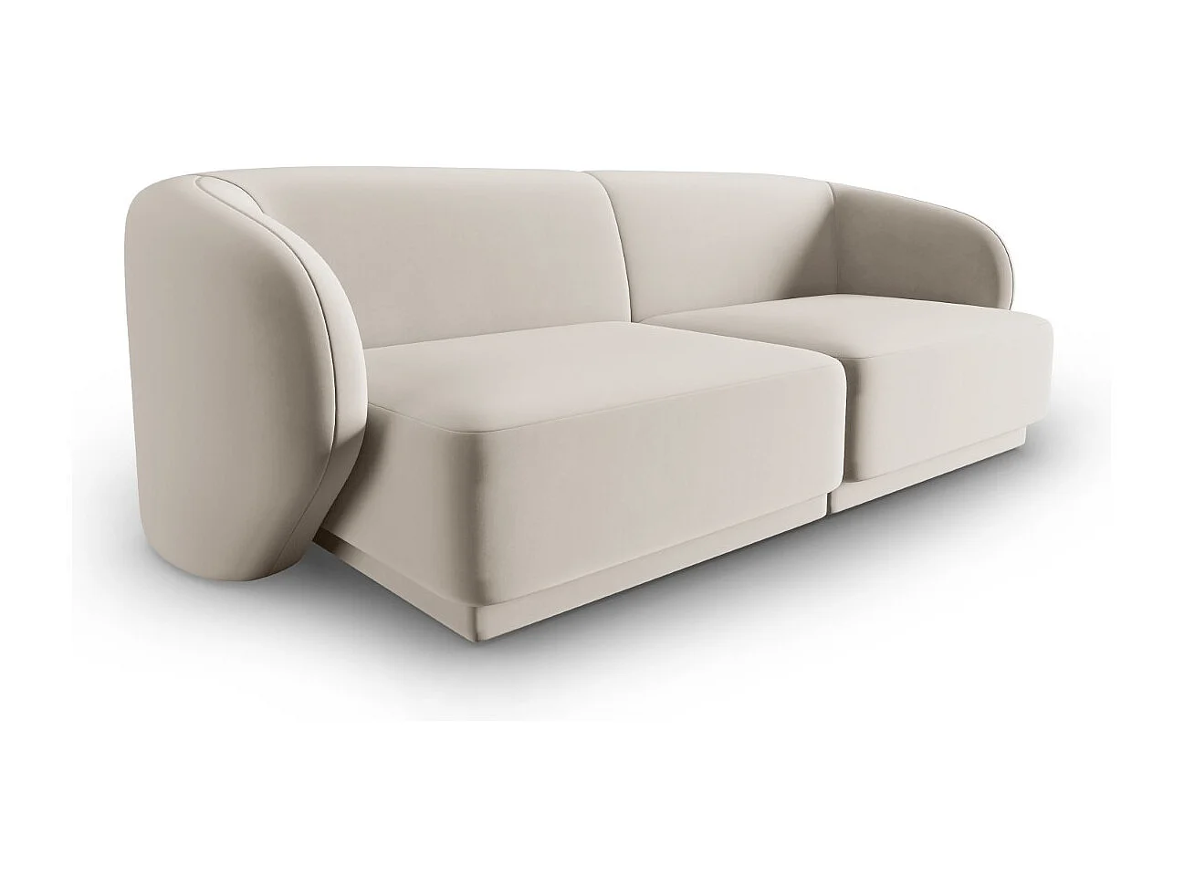 CXL by Christian Lacroix - Canapé modulable "Lionel" 2 places en velours beige - 188x93x74cm