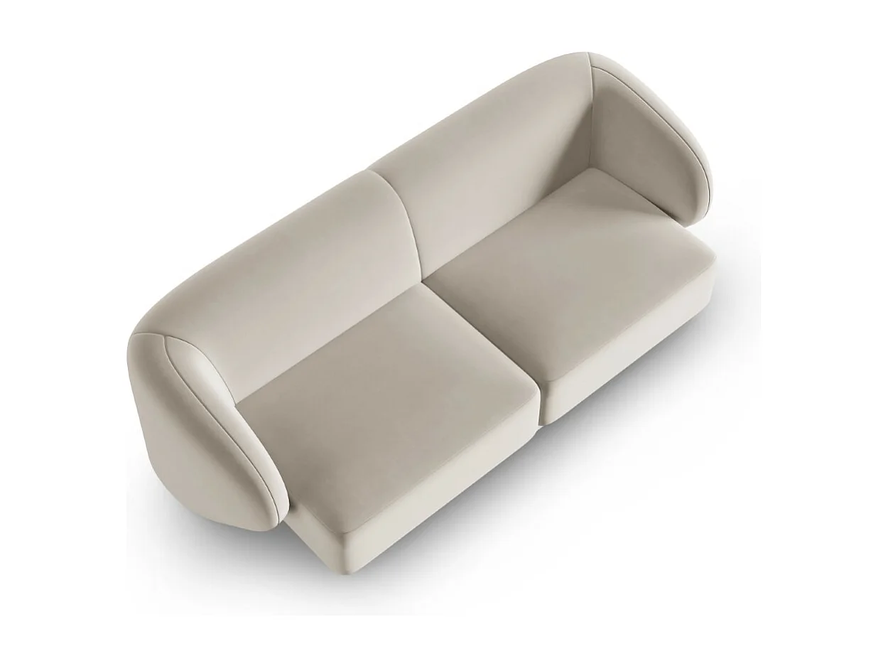 CXL by Christian Lacroix - Canapé modulable "Lionel" 2 places en velours beige - 188x93x74cm