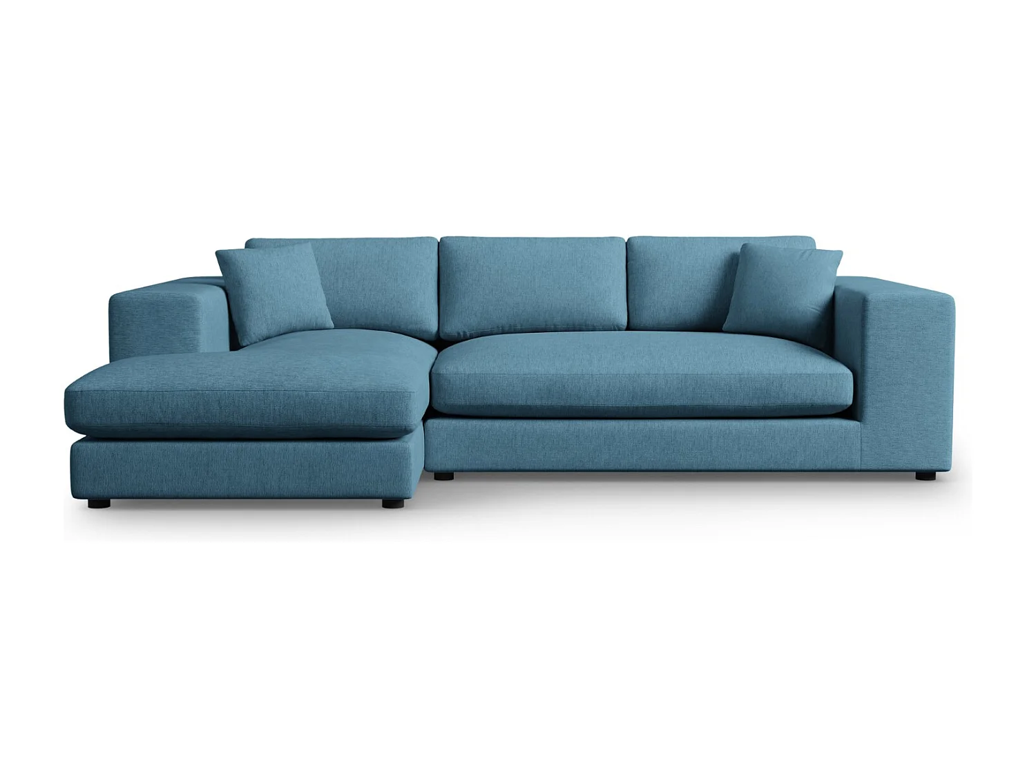 CXL by Christian Lacroix - 5-Sitzer Ecksofa links "Tendance" Sitzer aus strukturiertem Stoff blau - 282x174x72cm
