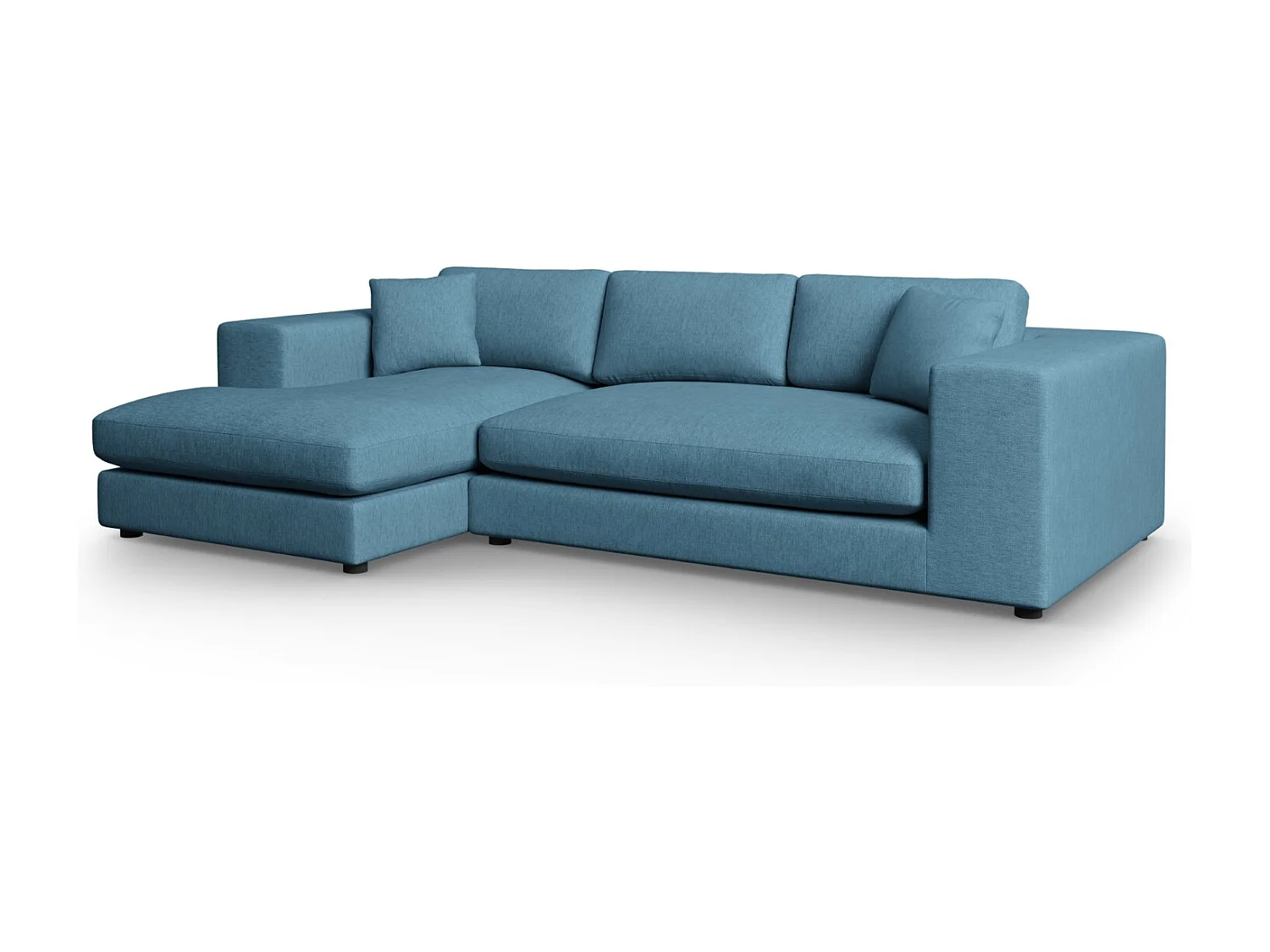 CXL by Christian Lacroix - 5-Sitzer Ecksofa links "Tendance" Sitzer aus strukturiertem Stoff blau - 282x174x72cm