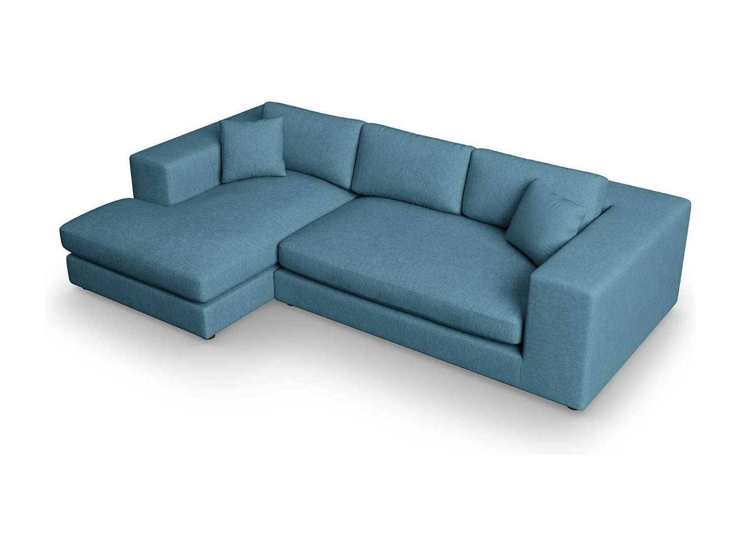 CXL by Christian Lacroix - 5-Sitzer Ecksofa links "Tendance" Sitzer aus strukturiertem Stoff blau - 282x174x72cm