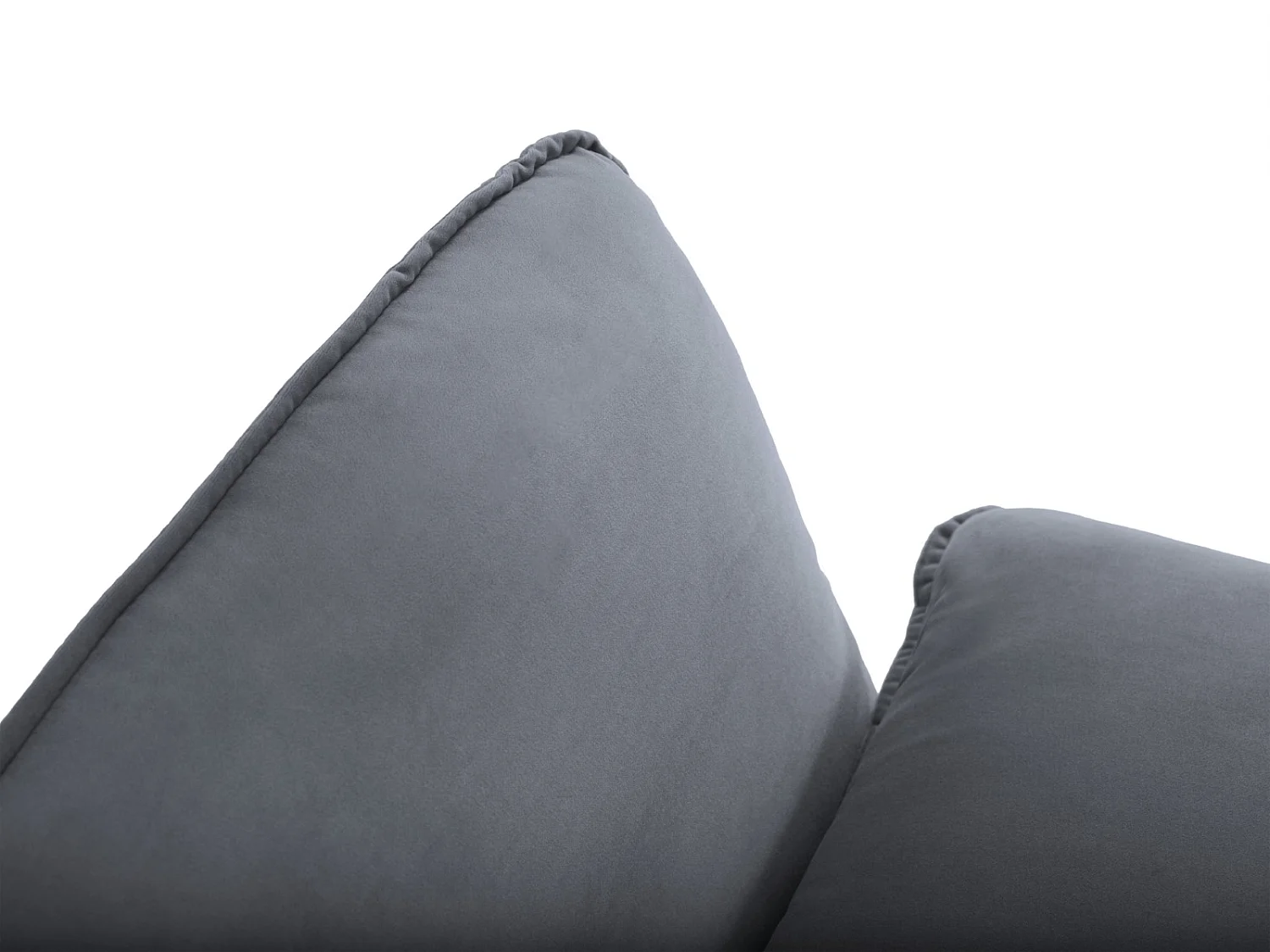 Cosmopolitan Design - Canapé d'angle gauche "Vienna" 5 places en velours bleu gris - 255x170x95cm