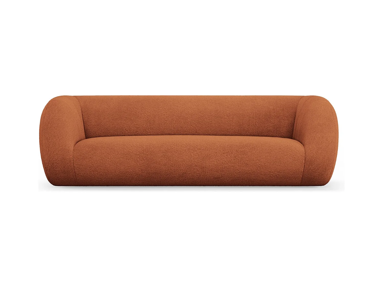 Cosmopolitan Design - Canapé "Essen" 3 places en bouclé marron - 230x95x86cm