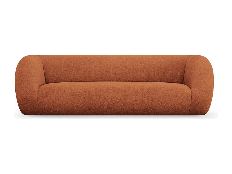 Cosmopolitan Design - Canapé "Essen" 3 places en bouclé marron - 230x95x86cm